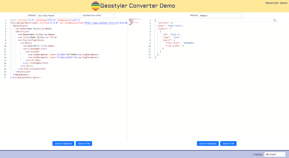 GeoStyler Converter Demo